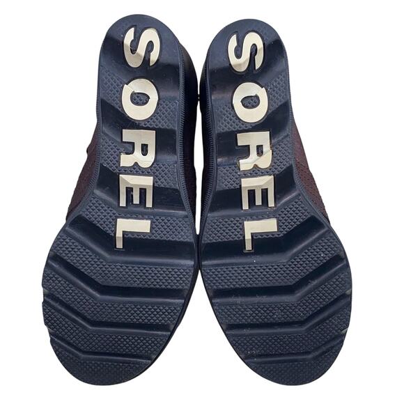 Sorel Women’s Lexie Maroon Leather Lace Up Wedge Ankle Boot Size 6 - Picture 7 of 9